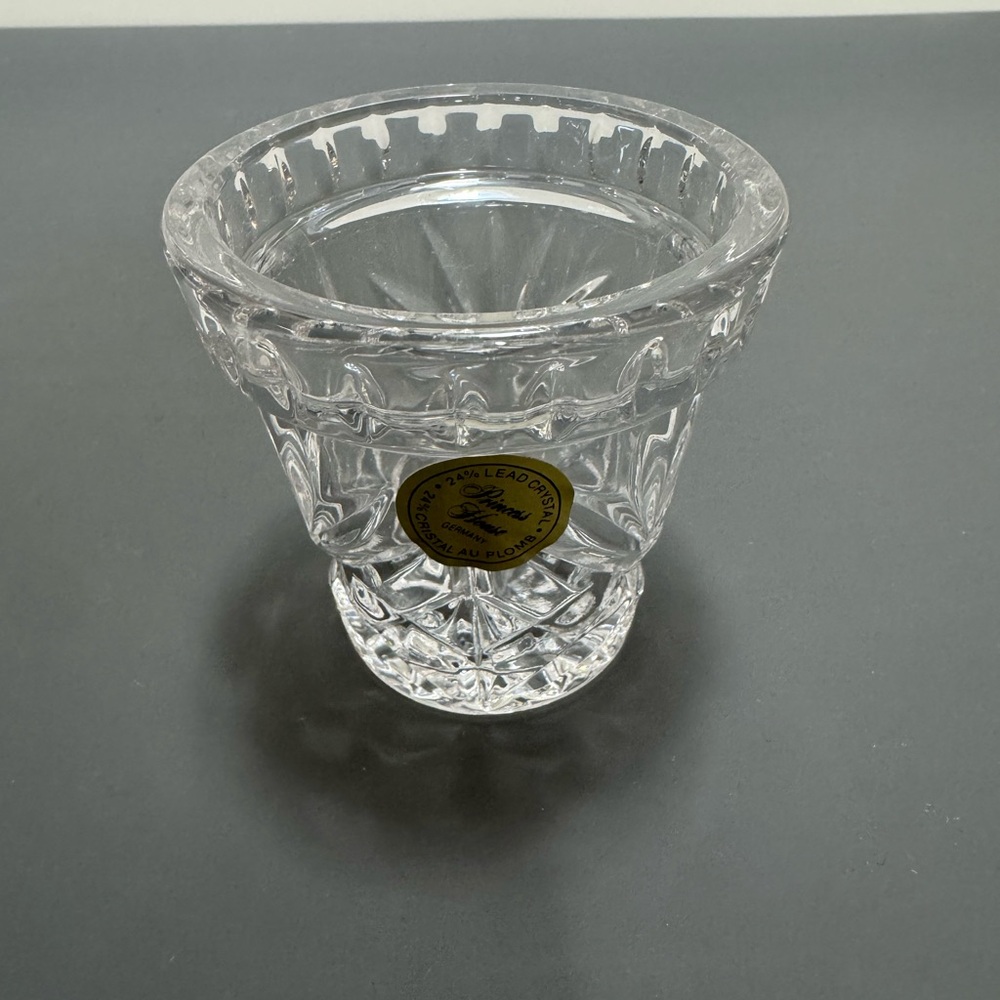 Princess House Crystal Vase with Gold Accent